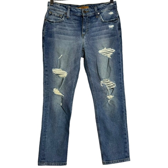 Joe's Jeans The Billie Crop Boyfriend Slip Crop Short Leg Blue Mid Rise 25 - Picture 1 of 16